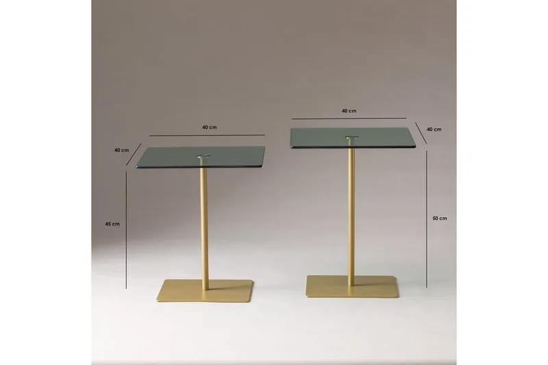 Kaffebordsett Challur Gull / Grønn - Gull / Grønn - Møbler - Bord - Sofabord