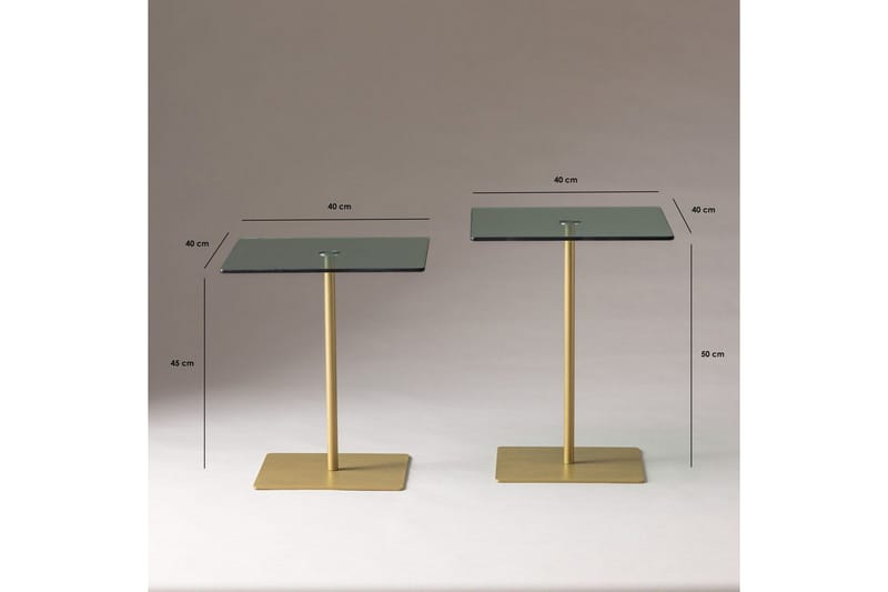 Kaffebordsett Challur Gull / Grønn - Gull / Grønn - Møbler - Bord - Sofabord