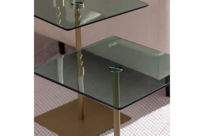 Kaffebordsett Challur Gull / Grønn - Gull / Grønn - Møbler - Bord - Sofabord