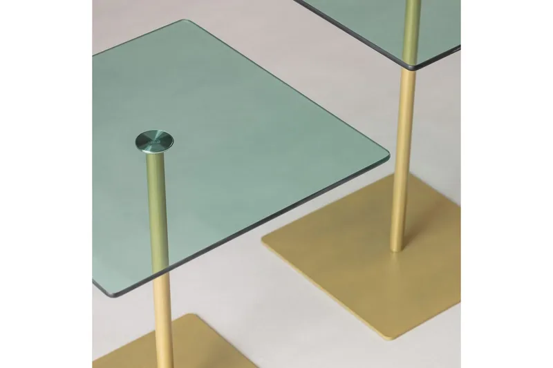 Kaffebordsett Challur Gull / Grønn - Gull / Grønn - Møbler - Bord - Sofabord