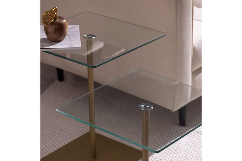 Kaffebordsett Challur Gull / Transparent - Gull / Transparent - Møbler - Bord - Sofabord