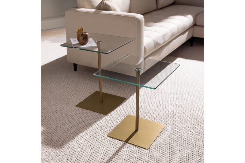 Kaffebordsett Challur Gull / Transparent - Gull / Transparent - Møbler - Bord - Sofabord