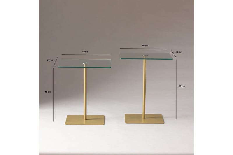 Kaffebordsett Challur Gull / Transparent - Gull / Transparent - Møbler - Bord - Sofabord