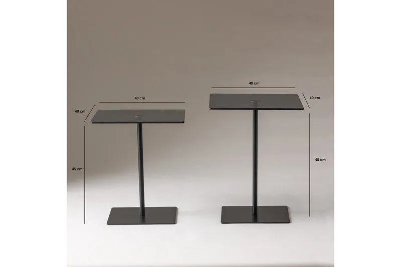 Kaffebordsett Challur Svart / Fume - Svart - Møbler - Bord - Sofabord