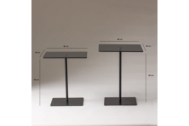 Kaffebordsett Challur Svart / Fume - Svart - Møbler - Bord - Sofabord