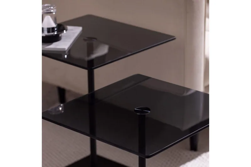 Kaffebordsett Challur Svart / Fume - Svart - Møbler - Bord - Sofabord