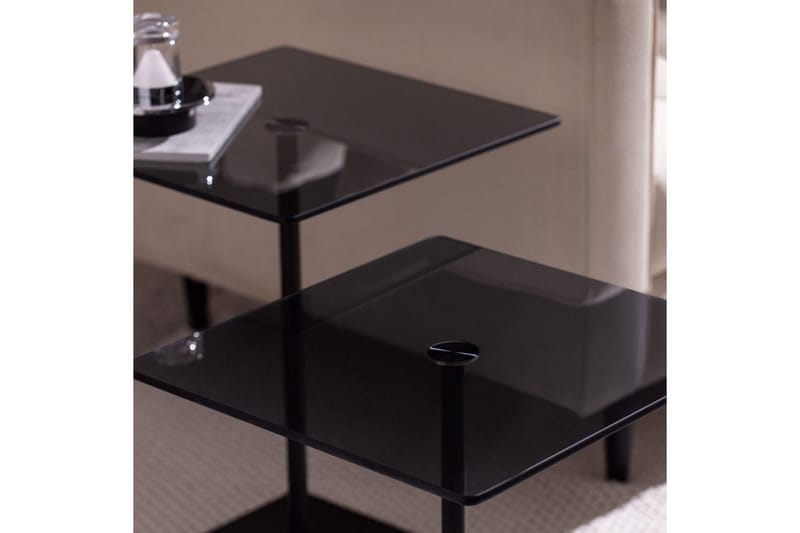 Kaffebordsett Challur Svart / Fume - Svart - Møbler - Bord - Sofabord