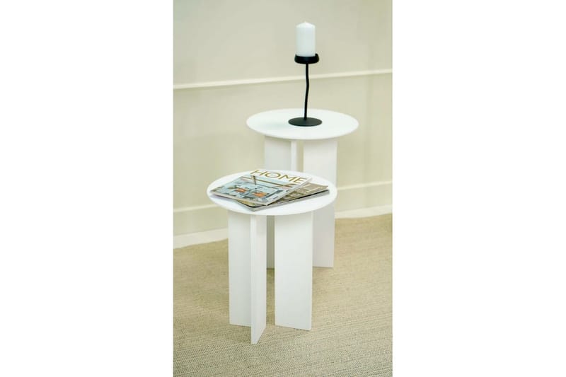 Kaffebordsett Glenure Hvit - Hvit - Møbler - Bord - Sofabord