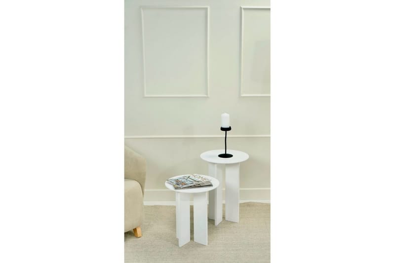 Kaffebordsett Glenure Hvit - Hvit - Møbler - Bord - Sofabord