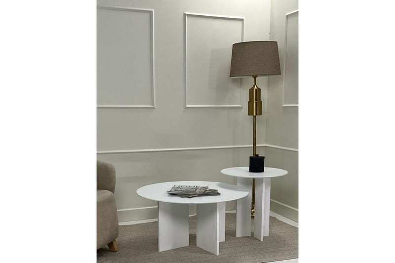 Kaffebordsett Glenure Hvit - Hvit - Møbler - Bord - Sofabord