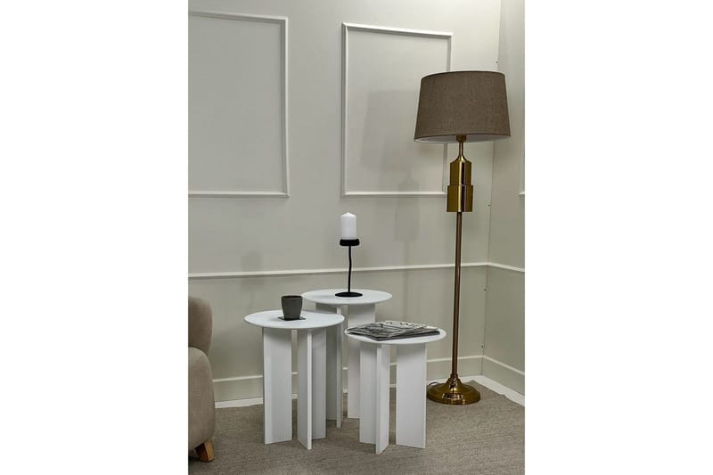 Kaffebordsett Glenure Hvit - Hvit - Møbler - Bord - Sofabord