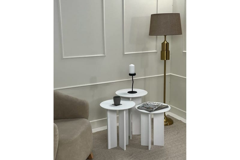 Kaffebordsett Glenure Hvit - Hvit - Møbler - Bord - Sofabord