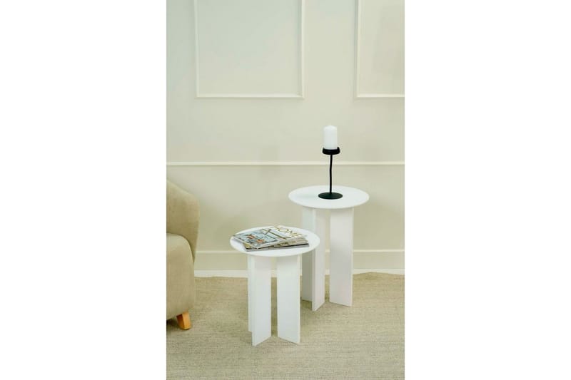 Kaffebordsett Glenure Hvit - Hvit - Møbler - Bord - Sofabord