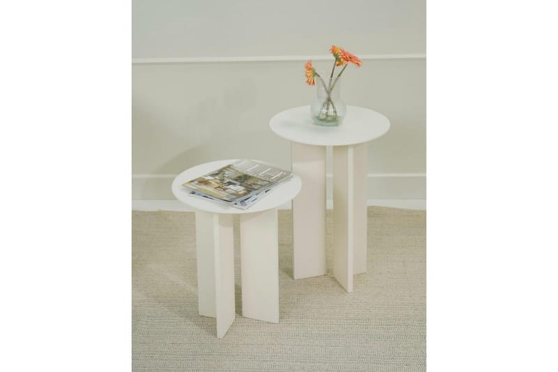 Kaffebordsett Glenure Krem - Krem - Møbler - Bord - Sofabord