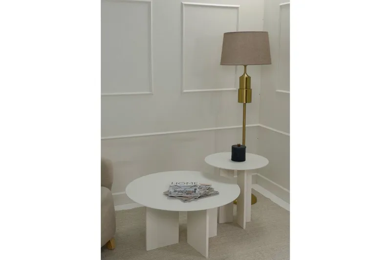 Kaffebordsett Glenure Krem - Krem - Møbler - Bord - Sofabord