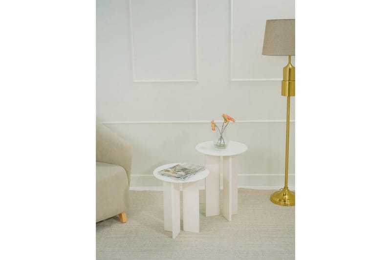 Kaffebordsett Glenure Krem - Krem - Møbler - Bord - Sofabord