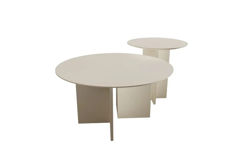 Kaffebordsett Glenure Krem - Krem - Møbler - Bord - Sofabord