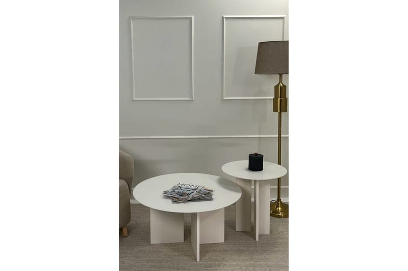 Kaffebordsett Glenure Krem - Krem - Møbler - Bord - Sofabord