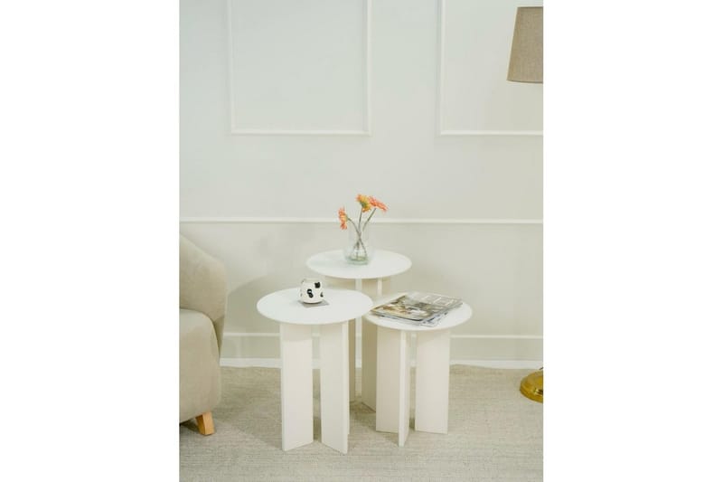 Kaffebordsett Glenure Krem - Krem - Møbler - Bord - Sofabord