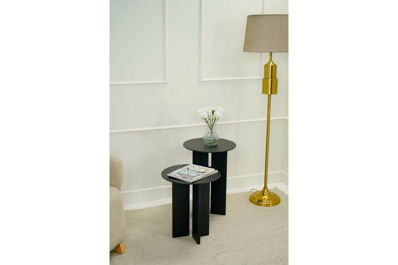 Kaffebordsett Glenure Svart - Svart - Møbler - Bord - Sofabord