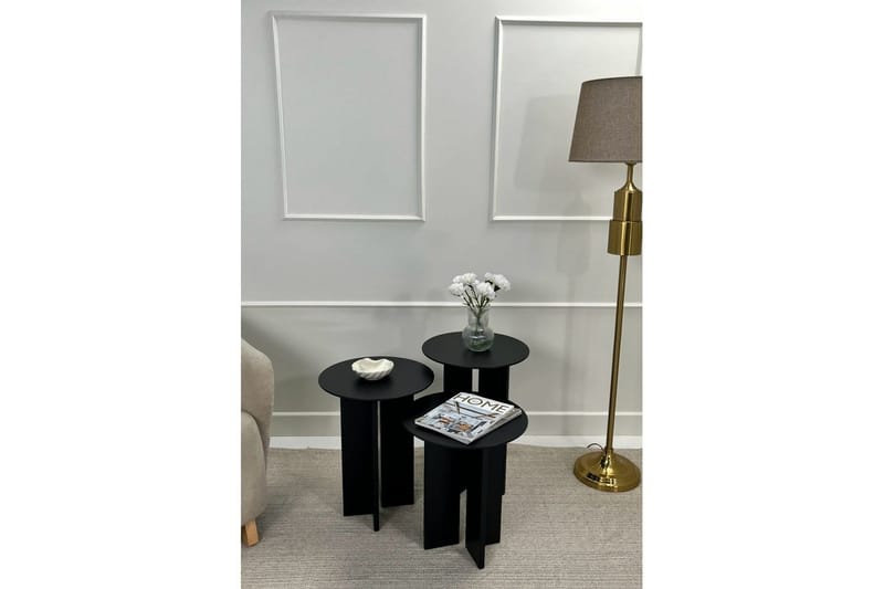 Kaffebordsett Glenure Svart - Svart - Møbler - Bord - Sofabord