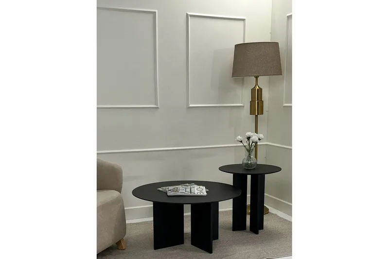 Kaffebordsett Glenure Svart - Svart - Møbler - Bord - Sofabord