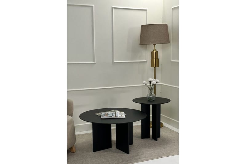 Kaffebordsett Glenure Svart - Svart - Møbler - Bord - Sofabord