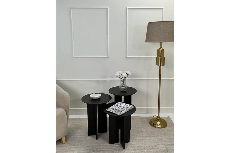 Kaffebordsett Glenure Svart - Svart - Møbler - Bord - Sofabord