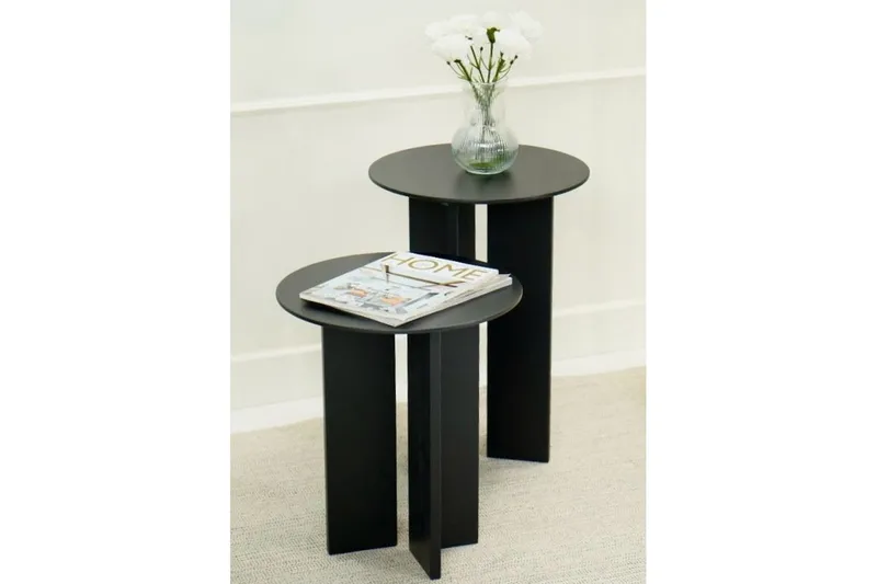 Kaffebordsett Glenure Svart - Svart - Møbler - Bord - Sofabord