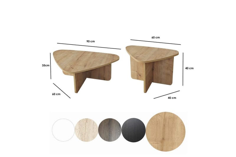 Kaffebordsett Jewa Sett Sudamaleik - Sudamaleik - Møbler - Bord - Sofabord