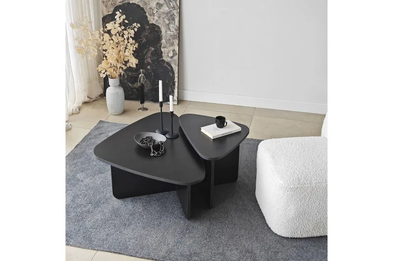 Kaffebordsett Jewa Sett Svart - Svart - Møbler - Bord - Sofabord