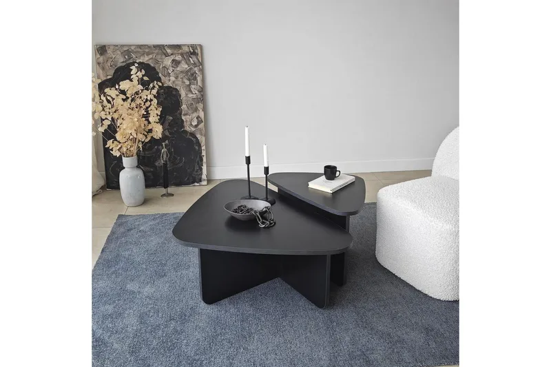 Kaffebordsett Jewa Sett Svart - Svart - Møbler - Bord - Sofabord