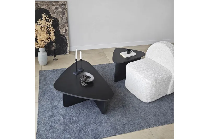 Kaffebordsett Jewa Sett Svart - Svart - Møbler - Bord - Sofabord
