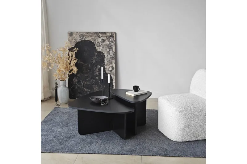 Kaffebordsett Jewa Sett Svart - Svart - Møbler - Bord - Sofabord