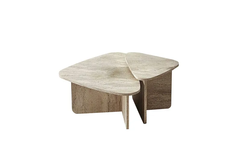 Kaffebordsett Jewa Sett Travertin - Travertin - Møbler - Bord - Sofabord