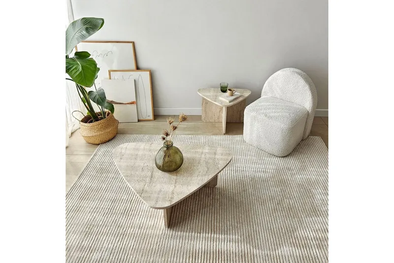Kaffebordsett Jewa Sett Travertin - Travertin - Møbler - Bord - Sofabord