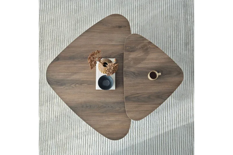 Kaffebordsett Jewa Sett Valnøtt - Valnøtt - Møbler - Bord - Sofabord