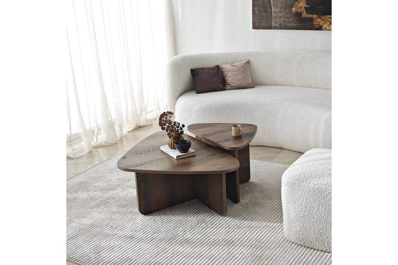 Kaffebordsett Jewa Sett Valnøtt - Valnøtt - Møbler - Bord - Sofabord