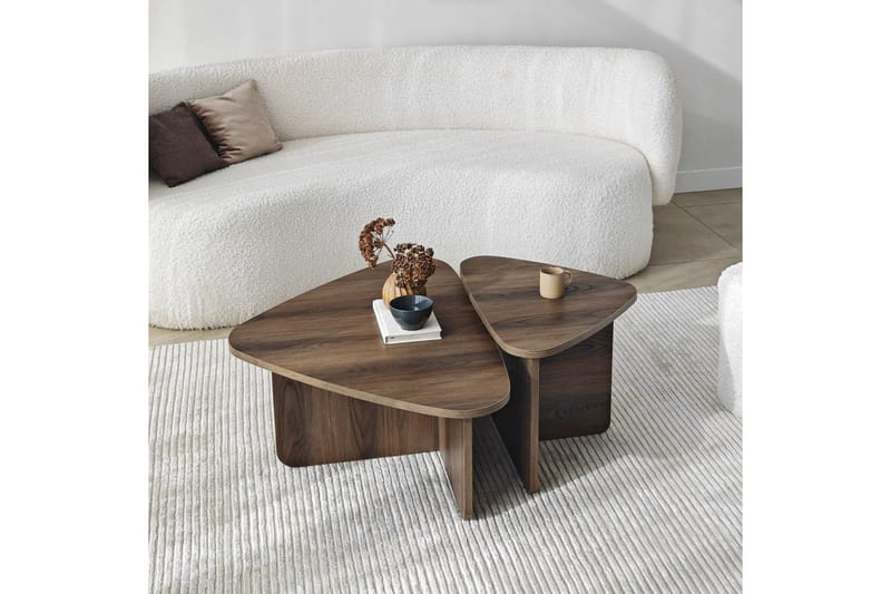 Kaffebordsett Jewa Sett Valnøtt - Valnøtt - Møbler - Bord - Sofabord