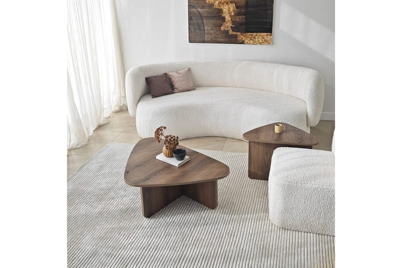 Kaffebordsett Jewa Sett Valnøtt - Valnøtt - Møbler - Bord - Sofabord