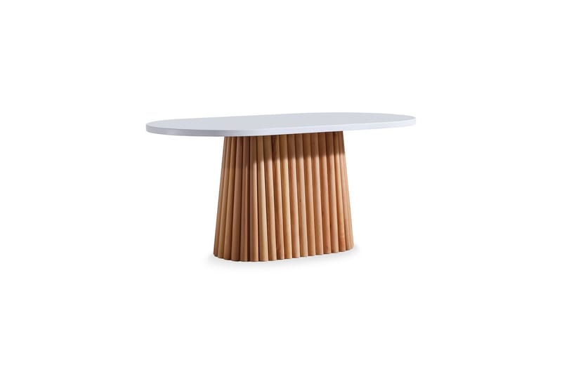 Karamea Spisebord 170 cm Oval - Hvit/Natur - Møbler - Bord - Spisebord & kjøkkenbord