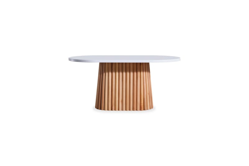 Karamea Spisebord 170 cm Oval - Hvit/Natur - Møbler - Bord - Spisebord & kjøkkenbord
