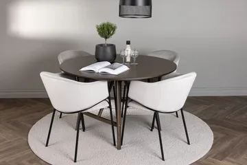 Kaseidon Spisebord 100 cm med 4 Evelina Armstoler - Møbler - Bord - Spisegrupper