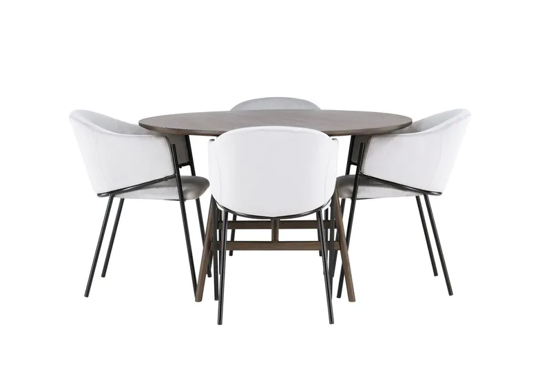 Kaseidon Spisebord 100 cm med 4 Evelina Armstoler - Møbler - Bord - Spisegrupper