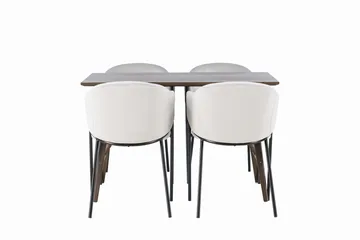 Kaseidon spisebord 120x80 cm med 4 Evelina armstoler - Møbler - Bord - Spisegrupper