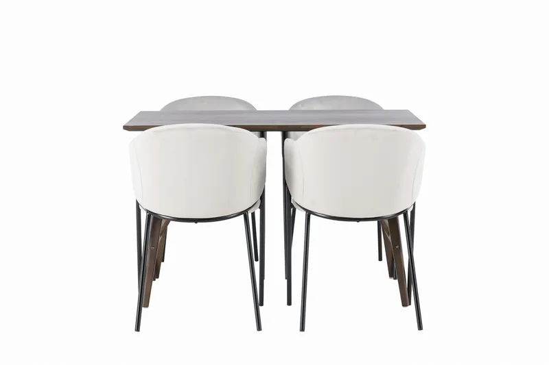 Kaseidon spisebord 120x80 cm med 4 Evelina armstoler - Møbler - Bord - Spisegrupper