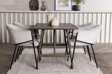 Kaseidon spisebord 120x80 cm med 4 Evelina armstoler - Møbler - Bord - Spisegrupper