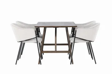 Kaseidon spisebord 120x80 cm med 4 Evelina armstoler - Møbler - Bord - Spisegrupper