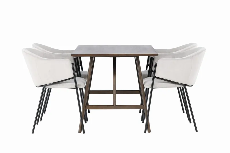 Kaseidon spisebord 120x80 cm med 4 Evelina armstoler - Møbler - Bord - Spisegrupper