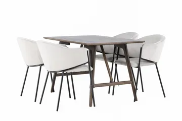Kaseidon spisebord 120x80 cm med 4 Evelina armstoler - Møbler - Bord - Spisegrupper